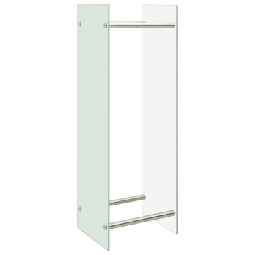 Vidaxl Stojalo za drva belo 40x35x120 cm steklo