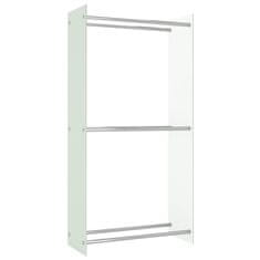 Vidaxl Stojalo za drva belo 80x35x160 cm steklo