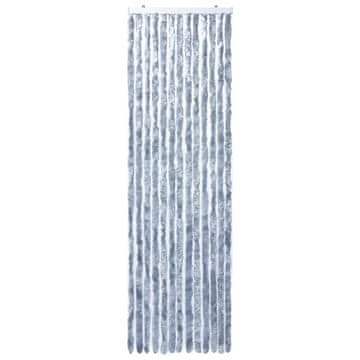 Vidaxl Zavesa proti mrčesu srebrna 118x220 cm šenilja