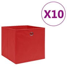 shumee vidaXL Škatle 10 kosov netkano blago 28x28x28 cm rdeče