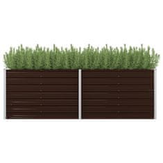 Vidaxl Visoka greda rjava 240x80x77 cm pocinkano jeklo