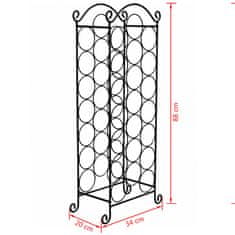 Vidaxl Stojalo za vino za 21 steklenic kovinsko