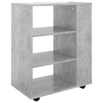 Vidaxl Omarica na kolesih betonsko siva 60x35x75 cm inženirski les