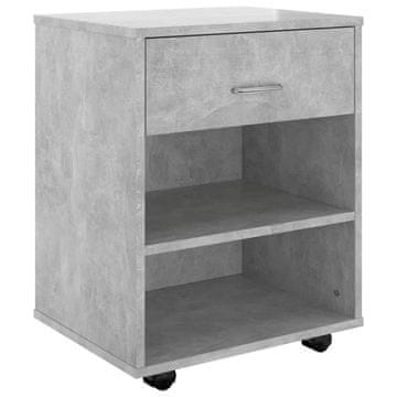 Vidaxl Omarica na kolesih betonsko siva 46x36x59 cm iverna plošča