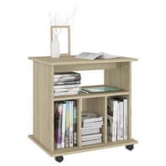 Vidaxl Omarica na kolesih sonoma hrast 60x45x60 cm iverna plošča