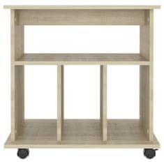 Vidaxl Omarica na kolesih sonoma hrast 60x45x60 cm iverna plošča