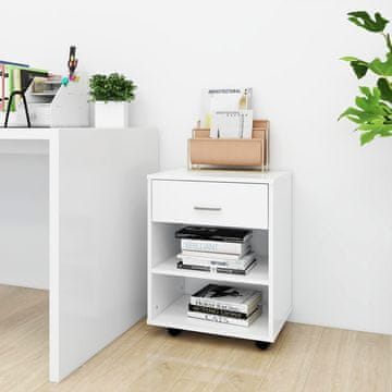 Vidaxl vidaXL Omarica na kolesih bela 46x36x59 cm material na osnovi lesa
