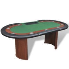 Greatstore Poker miza za 10 oseb z delivcem in držalom za žetone zelena