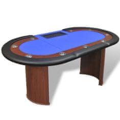 Greatstore Poker miza za 10 oseb z delivcem in držalom za žetone modra