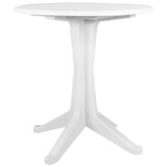 Vidaxl Vrtna miza plastika 70 cm bela
