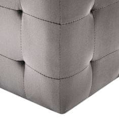 Vidaxl Tabure 2 kosa siv 30x30x30 cm žametno blago