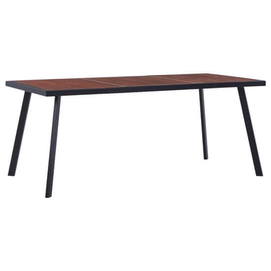 shumee Jedilna miza temna barva lesa in črna 180x90x75 cm mediapan