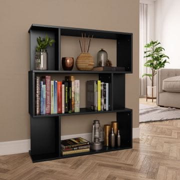 shumee vidaXL Knjižna omara, črna, 80 x 24 x 96 cm, material na osnovi lesa