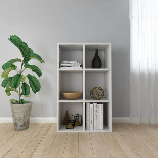 Vidaxl Knjižna omara/komoda visok sijaj bela 66x30x97,8 cm iverna pl.