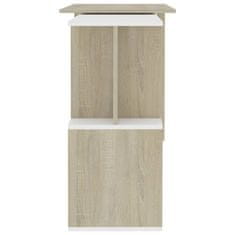 Vidaxl Kotna pisalna miza bela in sonoma hrast 200x50x76 cm