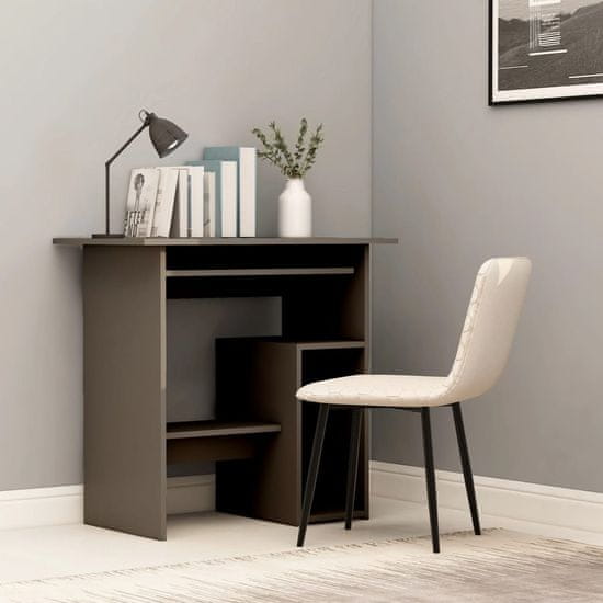 Vidaxl Pisalna miza siva 80x45x74 cm iverna plošča