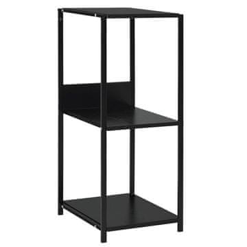 Vidaxl Majhna ravna knjižna polica črna 33,5x39,6x79,7 cm inž. les
