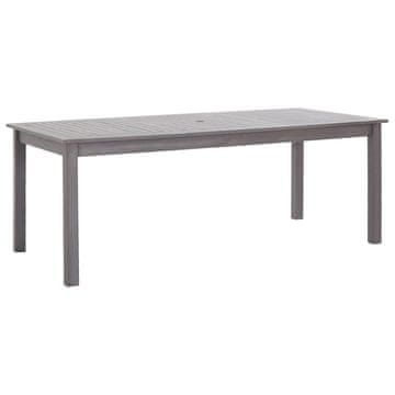 Vidaxl Vrtna miza siva 200x90x74 cm trden akacijev les