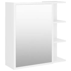 Vidaxl Kopalniška omarica z ogledalom bela 62,5x20,5x64 cm