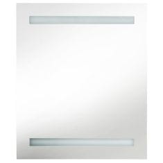 Greatstore LED kopalniška omarica z ogledalom siva 50x14x60 cm