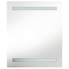 Vidaxl LED kopalniška omarica z ogledalom hrast 50x14x60 cm