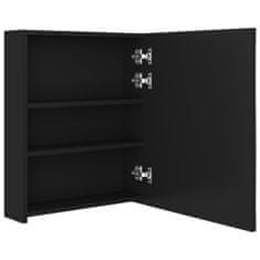 Vidaxl LED kopalniška omarica z ogledalom črna 50x14x60 cm