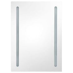 shumee LED kopalniška omarica z ogledalom siva 50x13x70 cm