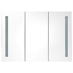 Vidaxl LED kopalniška omarica z ogledalom 89x14x62 cm hrast
