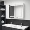 LED kopalniška omarica z ogledalom sijoče bela 80x12x68 cm
