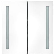 Vidaxl LED kopalniška omarica z ogledalom sijoče bela 62x14x60 cm