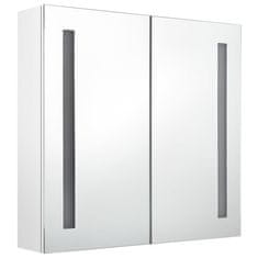 Vidaxl LED kopalniška omarica z ogledalom sijoče bela 62x14x60 cm