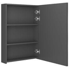 Vidaxl LED kopalniška omarica z ogledalom siva 50x13x70 cm
