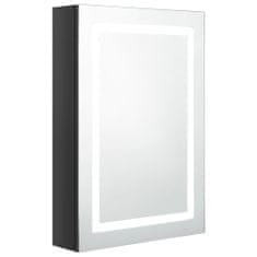 LED kopalniška omarica z ogledalom sijoče črna 50x13x70 cm