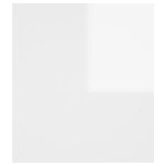 Vidaxl Stranska mizica visok sijaj bela 60x40x45 cm iverna plošča