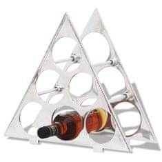 Vidaxl Stojalo za vino za 6 steklenic srebrno aluminij