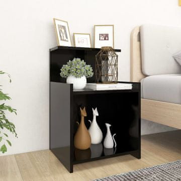 Vidaxl vidaXL Nočna omarica, črna, 40x35x60 cm, material na osnovi lesa