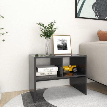 Vidaxl Stranska mizica siva 60x40x45 cm iverna plošča