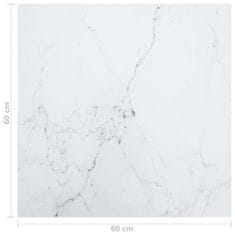 Vidaxl Mizna plošča bela 60x60 cm 6 mm kaljeno steklo z marmorjem