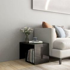 Vidaxl Stranska mizica visok sijaj siva 59x36x38 cm iverna plošča