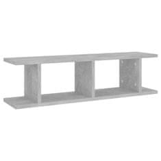 Vidaxl Stenska polica 2 kosa betonsko siva 78x18x20 cm iverna plošča