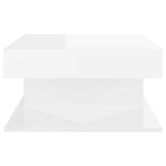 Greatstore Klubska mizica visok sijaj bela 57x57x30 cm iverna plošča