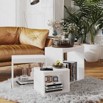 Vidaxl vidaXL 3-delne mizice za gnezdenje, material na osnovi lesa