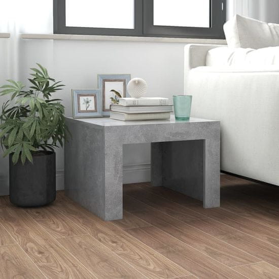 Vidaxl Klubska mizica betonsko siva 50x50x35 cm iverna plošča
