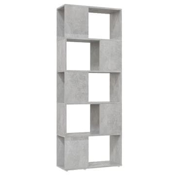 Vidaxl Knjižna omara za razdelitev prostora betonsko siva 60x24x155 cm