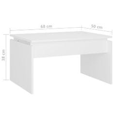 Greatstore Klubska mizica bela 68x50x38 cm iverna plošča
