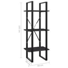 Vidaxl Knjižna omara 3-nadstropna siva 40x30x105 cm iverna plošča