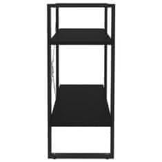 Vidaxl Knjižna omara 2-nadstropna črna 80x30x70 cm iverna plošča