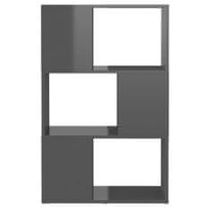 Vidaxl Knjižna omara za razdelitev prostora sijaj siva 60x24x94 cm