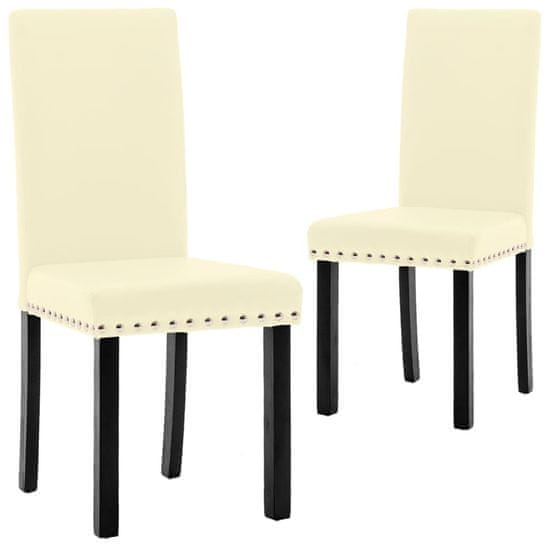 shumee Jedilni stoli 2 kosa krem barve PVC