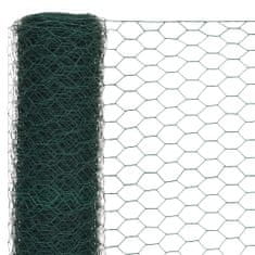 Greatstore Žična mreža za ograjo jeklo s PVC oblogo 25x1,2 m zelena
